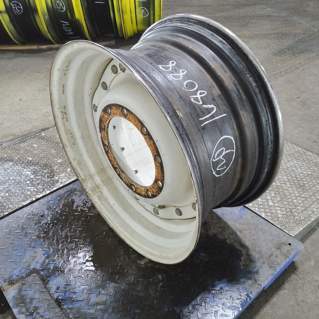 15"W x 30"D, Ford / New Holland White 8-Hole Waffle Wheel (Groups of 2 Bolts)