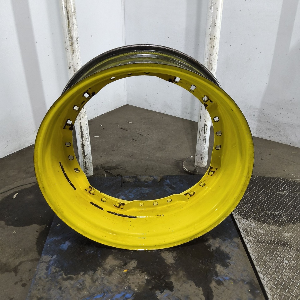 13"W x 34"D, John Deere Yellow 12-Hole Waffle Wheel (Groups of 3 bolts)