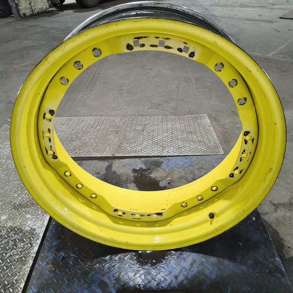 13"W x 34"D, John Deere Yellow 12-Hole Waffle Wheel (Groups of 3 bolts)
