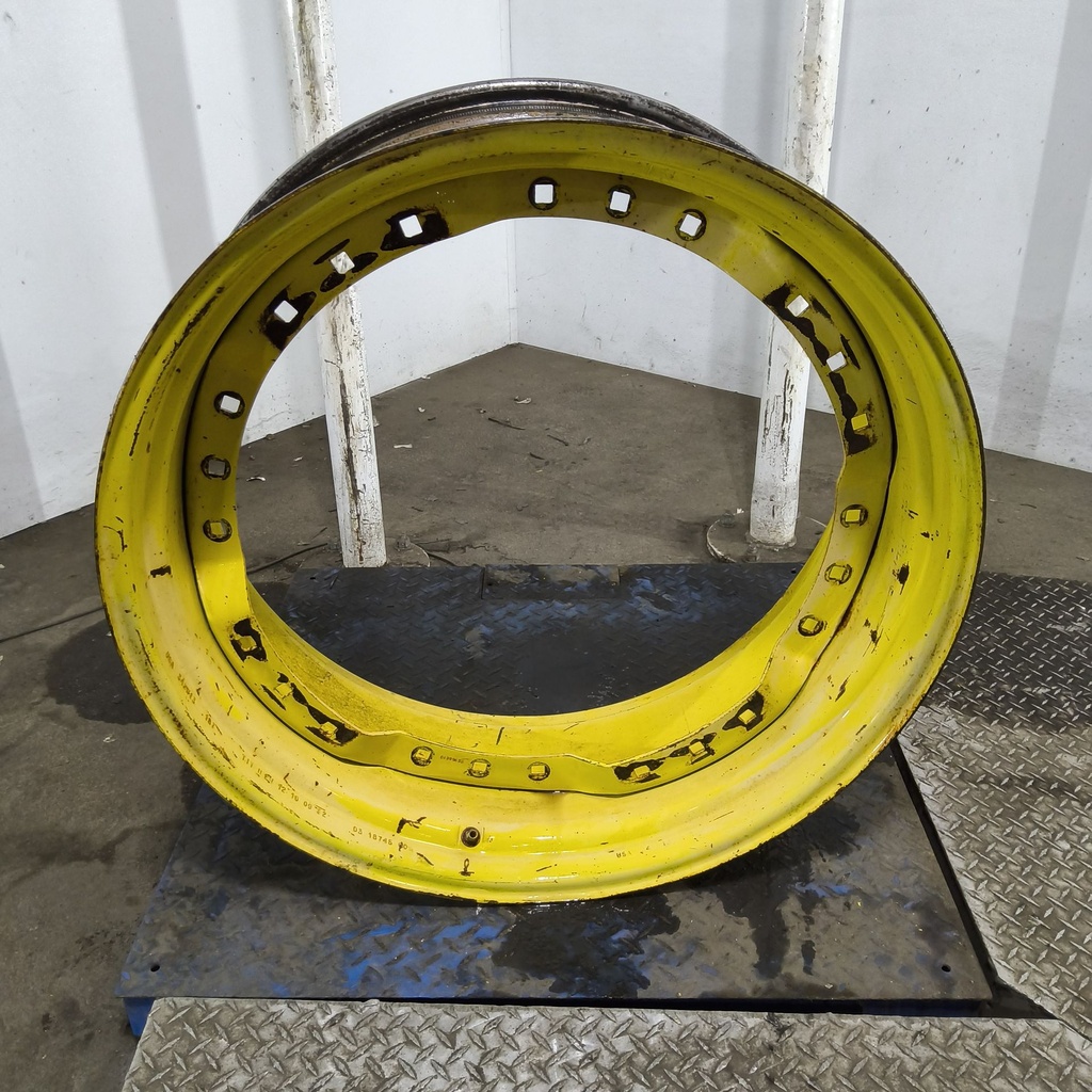 13"W x 34"D, John Deere Yellow 12-Hole Waffle Wheel (Groups of 3 bolts)