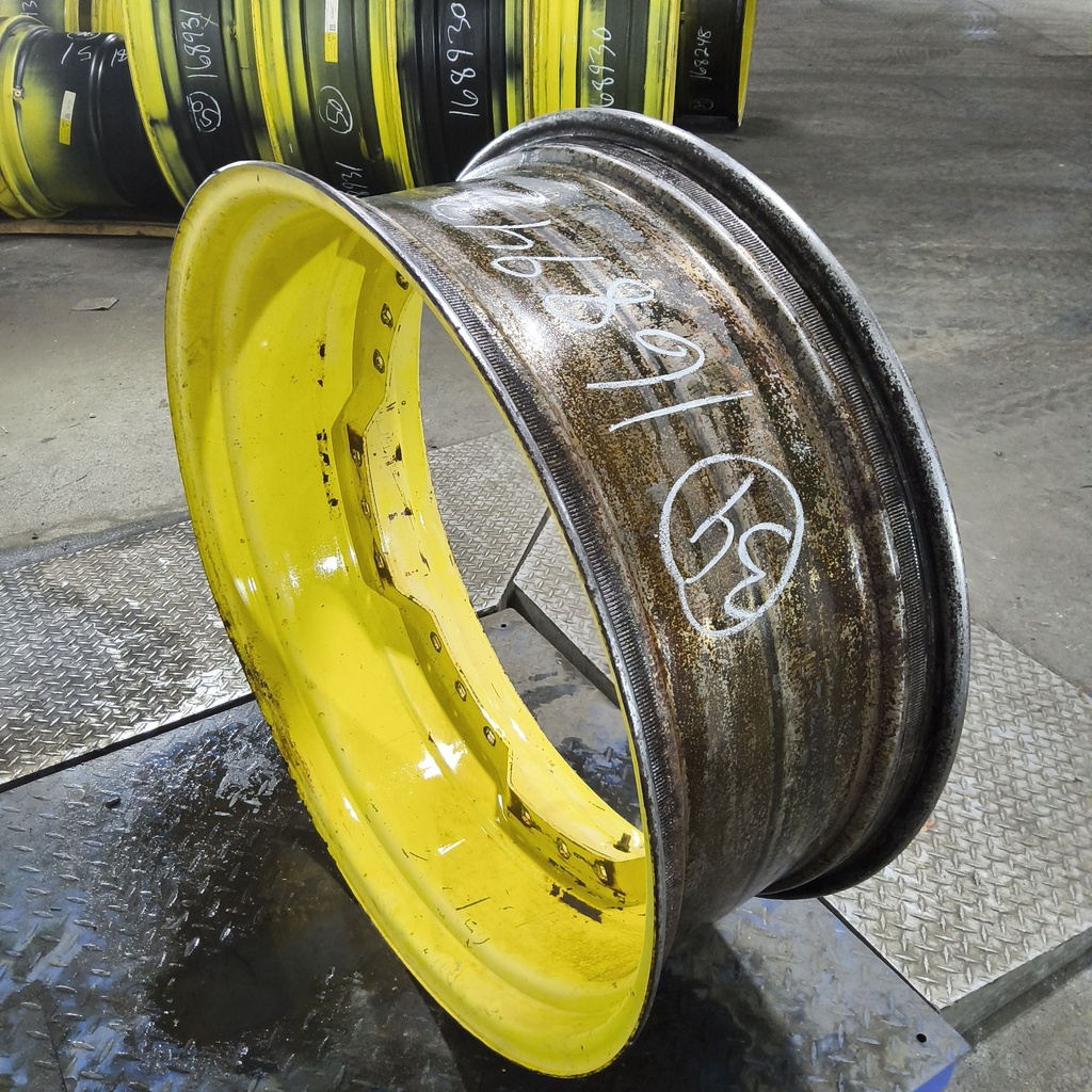 13"W x 34"D, John Deere Yellow 12-Hole Waffle Wheel (Groups of 3 bolts)