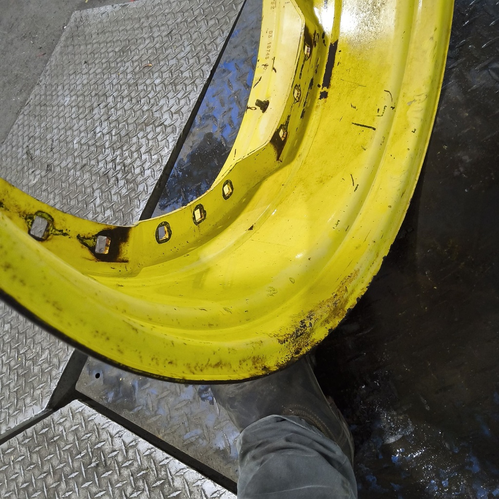 13"W x 34"D, John Deere Yellow 12-Hole Waffle Wheel (Groups of 3 bolts)