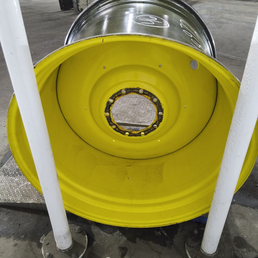 38"W x 46"D, John Deere Yellow 10-Hole Formed Plate , -4.38" Offset