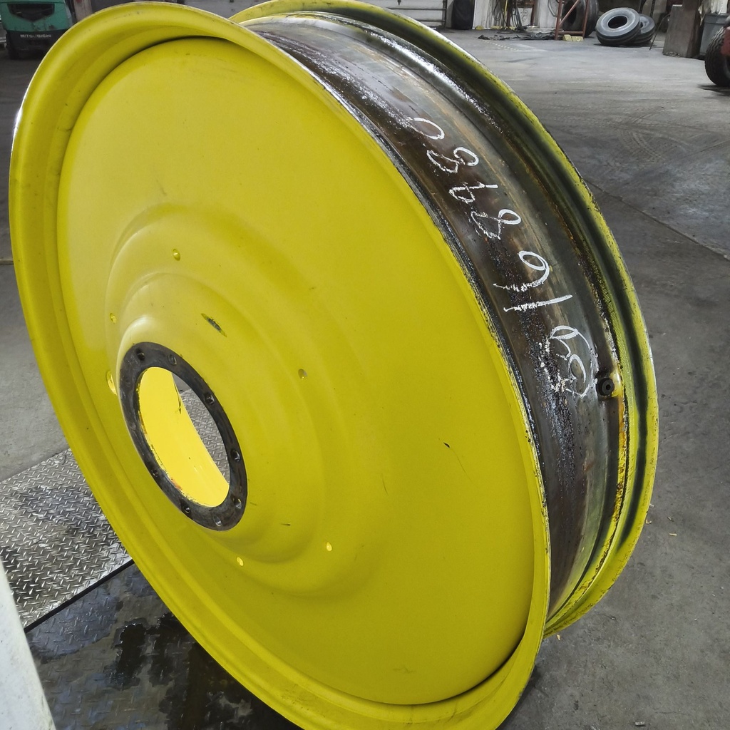 12"W x 54"D, John Deere Yellow 10-Hole Formed Plate , -9.25" Offset