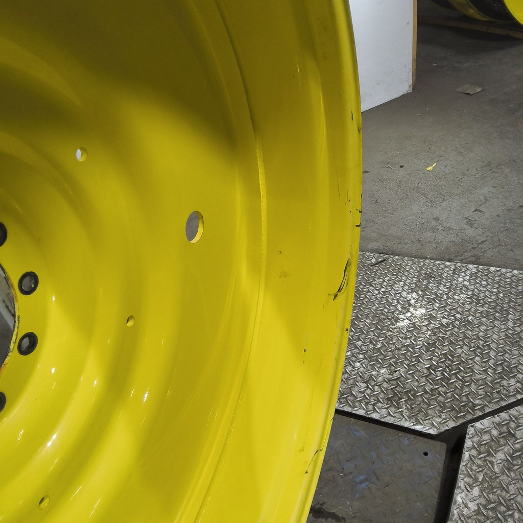 12"W x 54"D, John Deere Yellow 10-Hole Formed Plate , -9.25" Offset