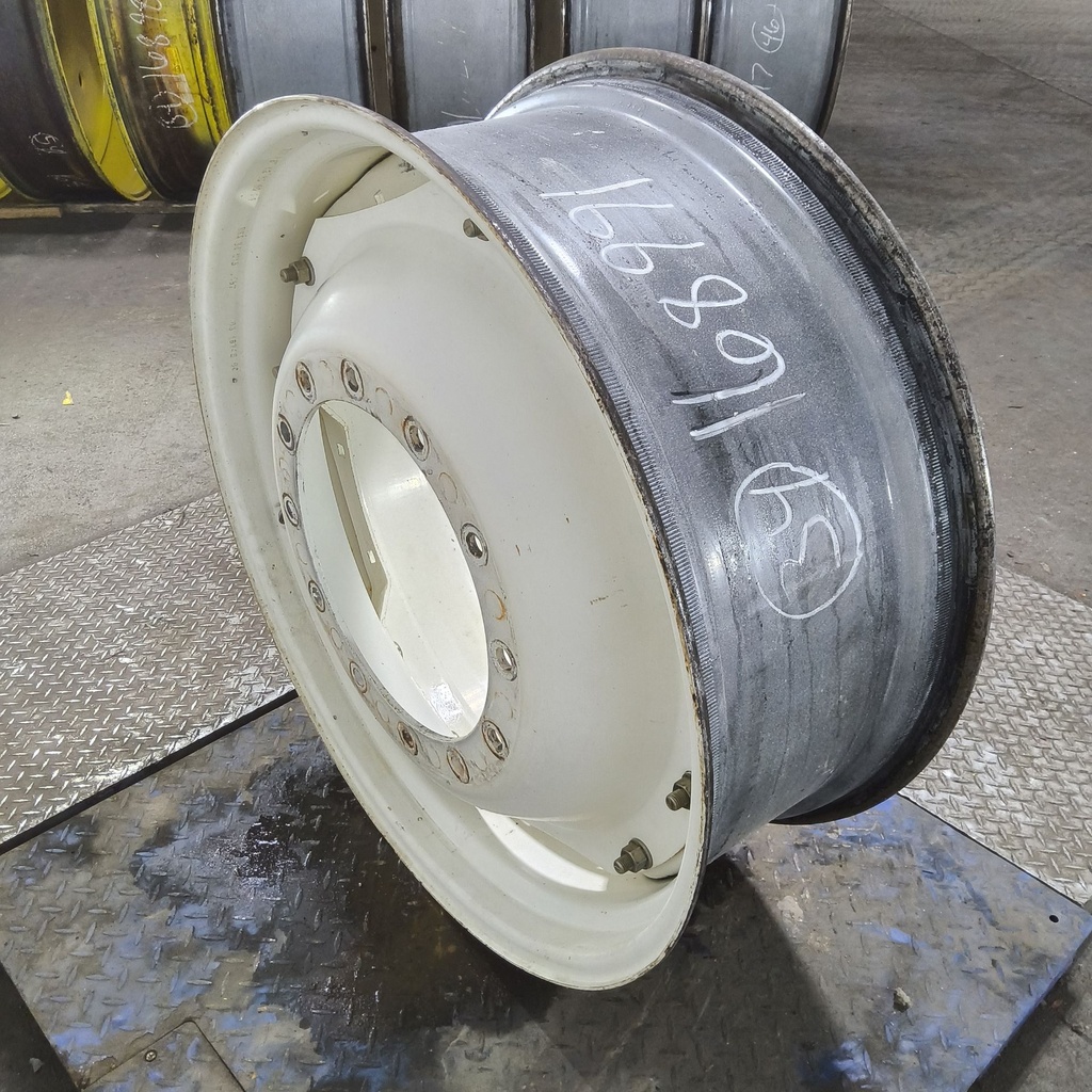 13"W x 34"D, Ford / New Holland White 8-Hole Waffle Wheel (Groups of 2 Bolts)