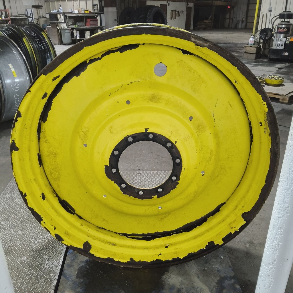 15"W x 50"D, John Deere Yellow 10-Hole Formed Plate , -6.62" Offset