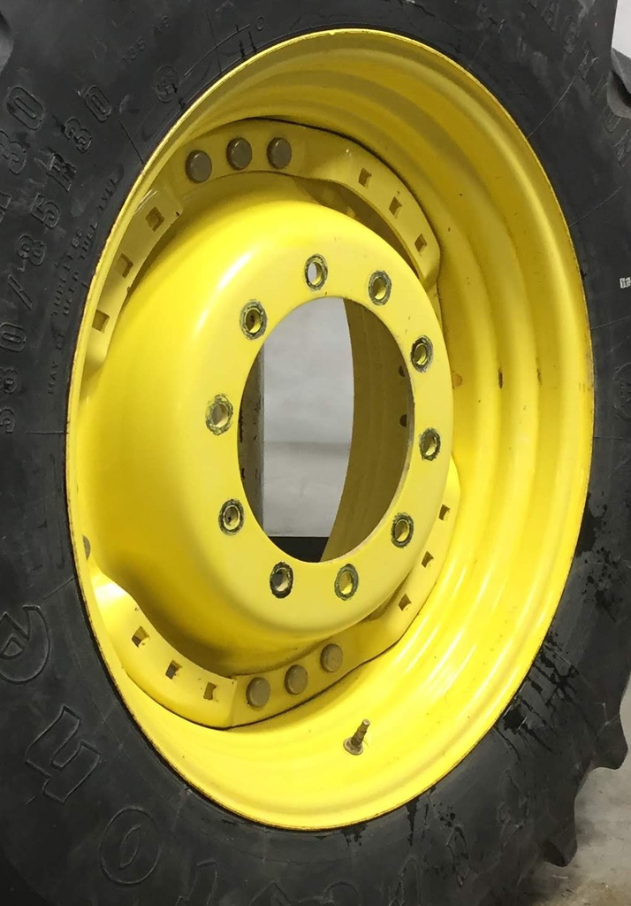 13"W x 30"D, John Deere Yellow 12-Hole Waffle Wheel (Groups of 3 bolts)