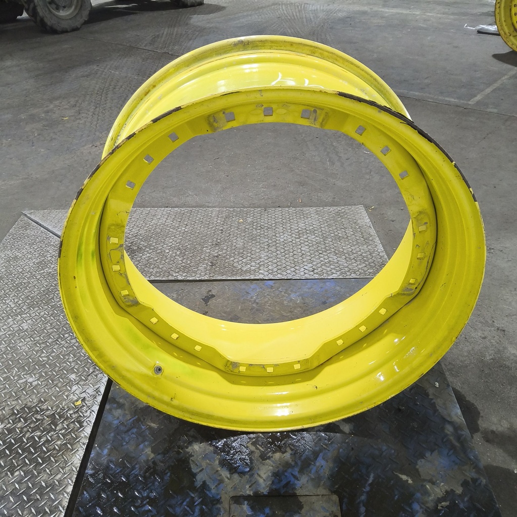 15"W x 34"D, John Deere Yellow 12-Hole Waffle Wheel (Groups of 3 bolts)