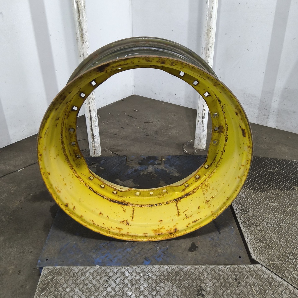 15"W x 34"D, John Deere Yellow 12-Hole Waffle Wheel (Groups of 3 bolts)