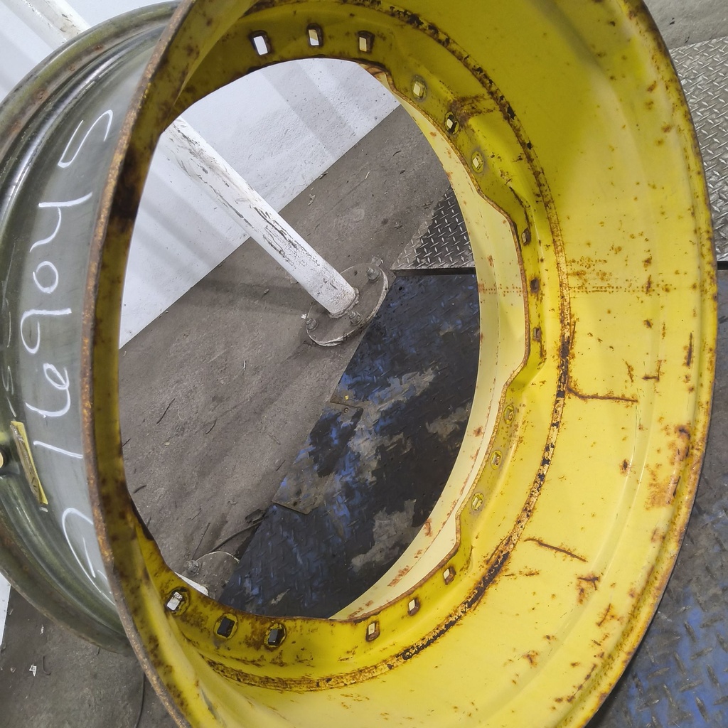 15"W x 34"D, John Deere Yellow 12-Hole Waffle Wheel (Groups of 3 bolts)