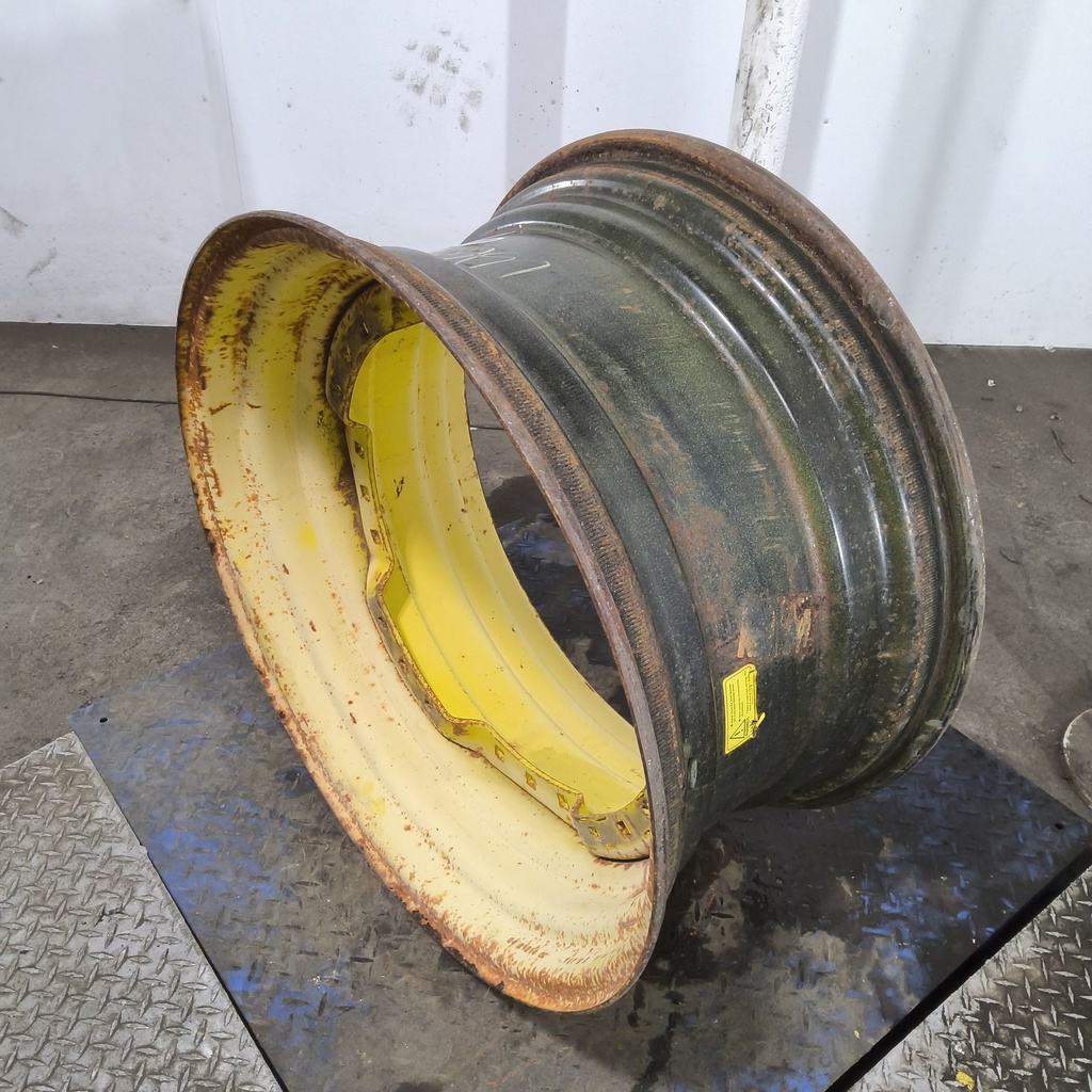 15"W x 30"D, John Deere Yellow 12-Hole Waffle Wheel (Groups of 3 bolts)