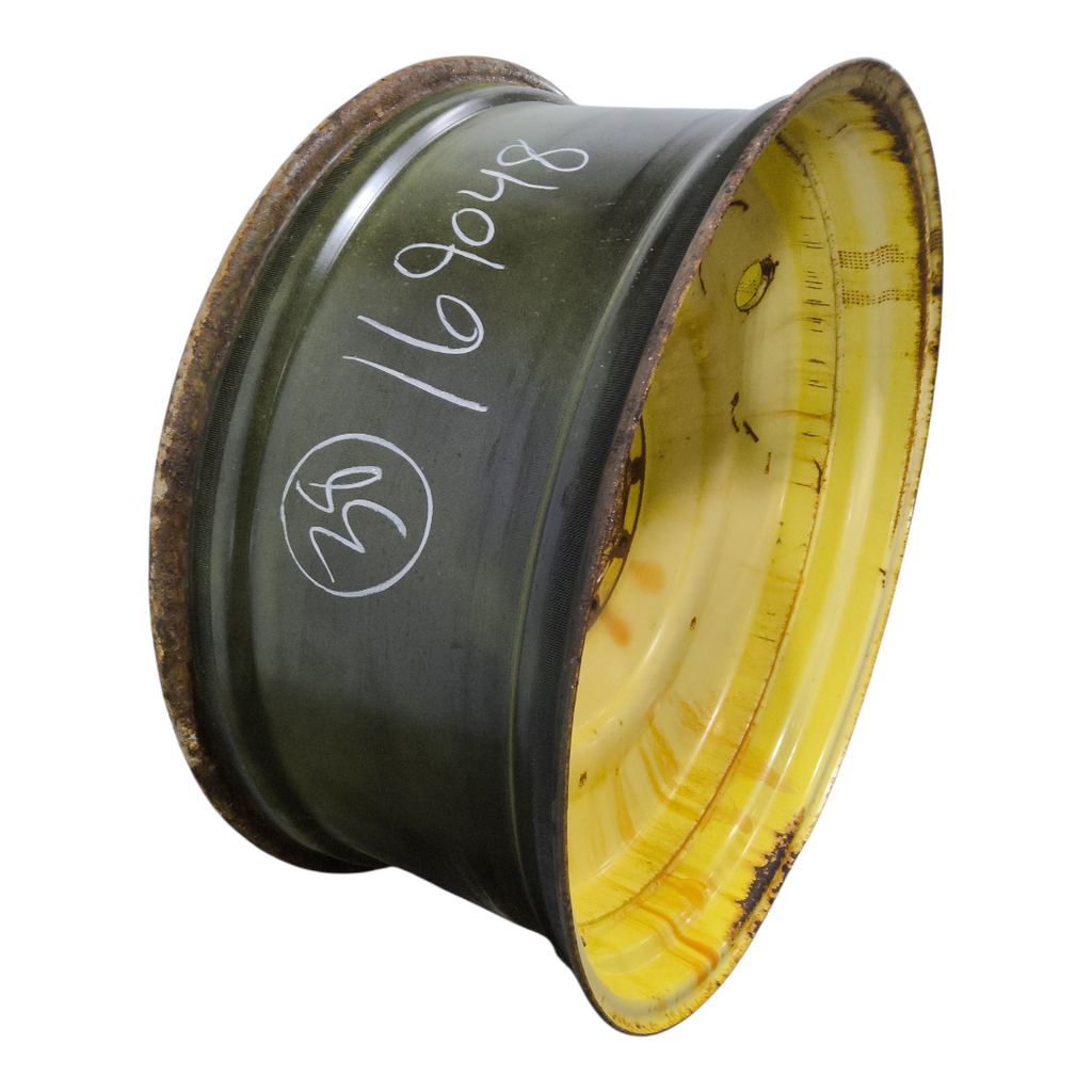 16"W x 38"D, John Deere Yellow 10-Hole Formed Plate , -3.38" Offset