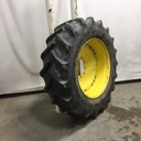 480/70R34 Goodyear Farm DT810 Super Traction R-1W on John Deere Yellow 10-Hole Waffle Wheel (Groups of 3 bolts) 65%