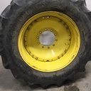 480/70R34 Goodyear Farm DT810 Super Traction R-1W on John Deere Yellow 10-Hole Waffle Wheel (Groups of 3 bolts) 65%