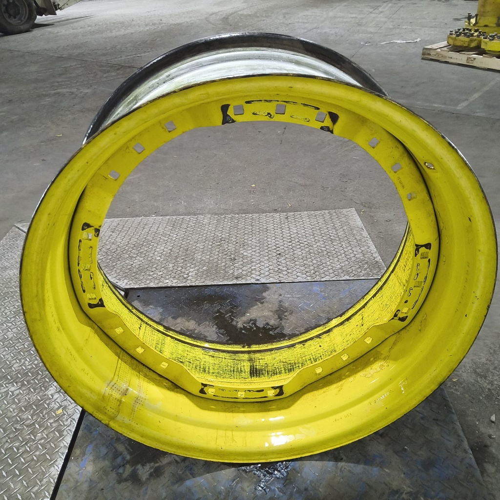 15"W x 34"D, John Deere Yellow 12-Hole Waffle Wheel (Groups of 3 bolts)