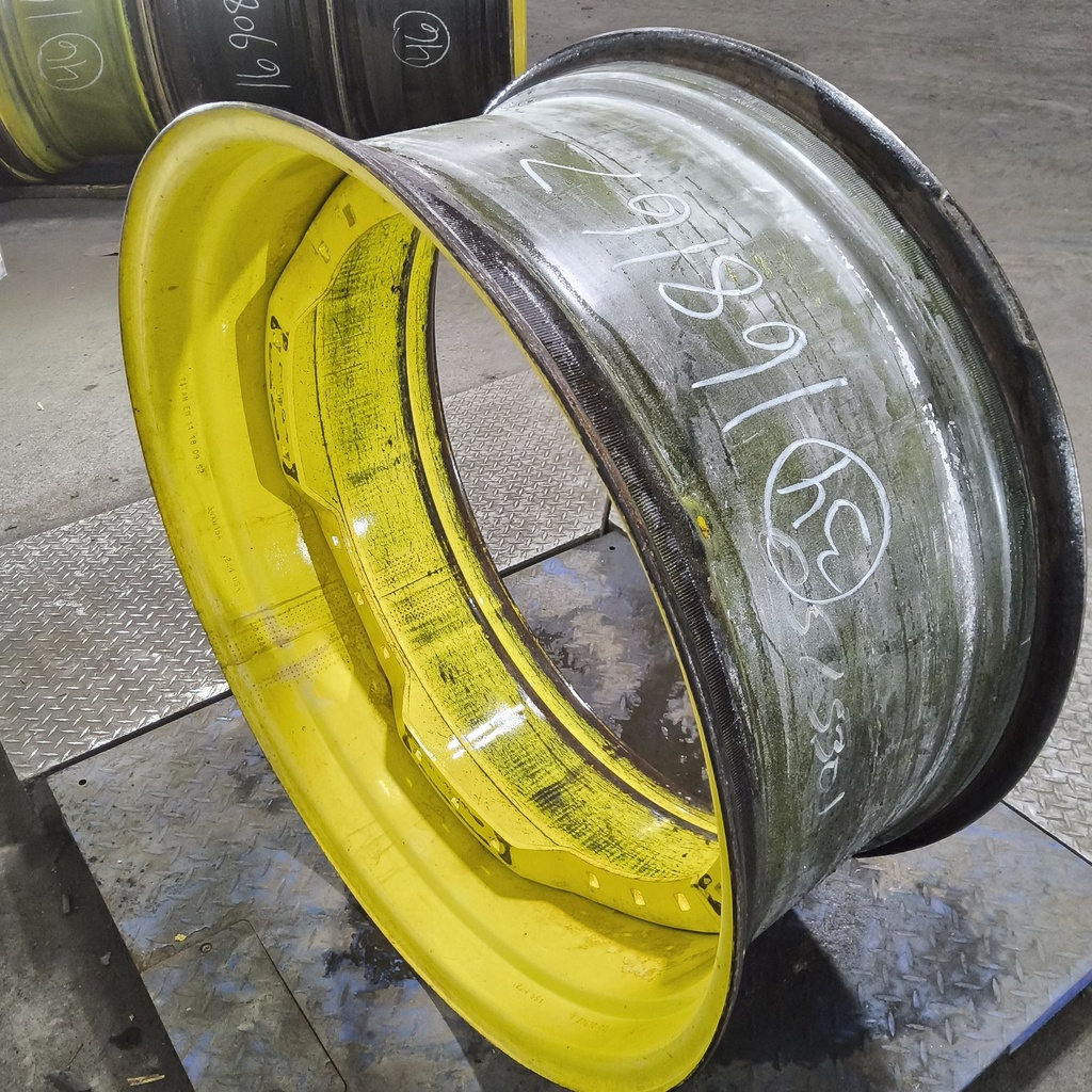 15"W x 34"D, John Deere Yellow 12-Hole Waffle Wheel (Groups of 3 bolts)