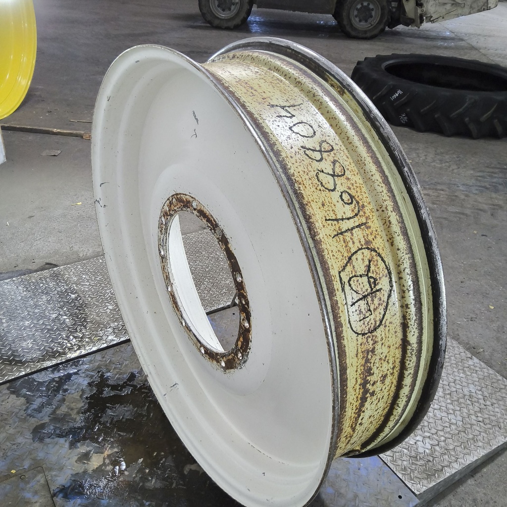 10"W x 42"D, Ford / New Holland White 12-Hole Formed Plate , -3.38" Offset