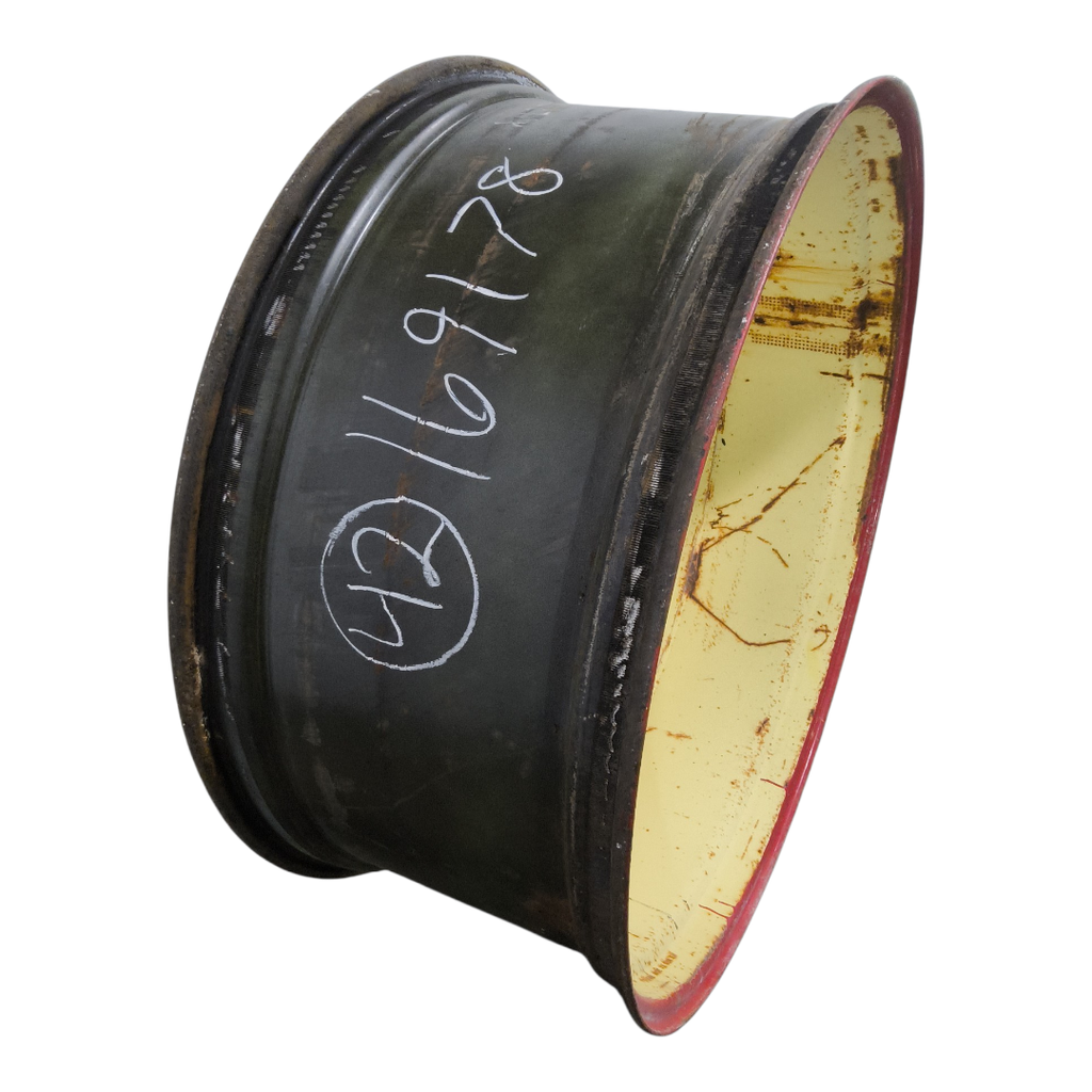 18"W x 42"D, John Deere Yellow 10-Hole Formed Plate , -9" Offset