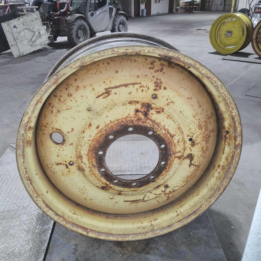 18"W x 42"D, John Deere Yellow 10-Hole Formed Plate , -9" Offset