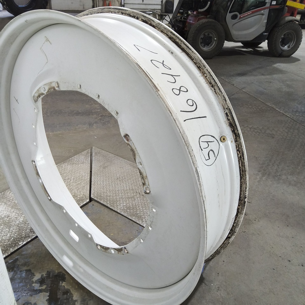 12"W x 54"D, Ford / New Holland White 12-Hole Waffle Wheel (Groups of 3 bolts)