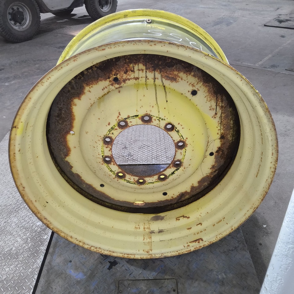 23"W x 38"D, John Deere Yellow 10-Hole Formed Plate , -5.88" Offset