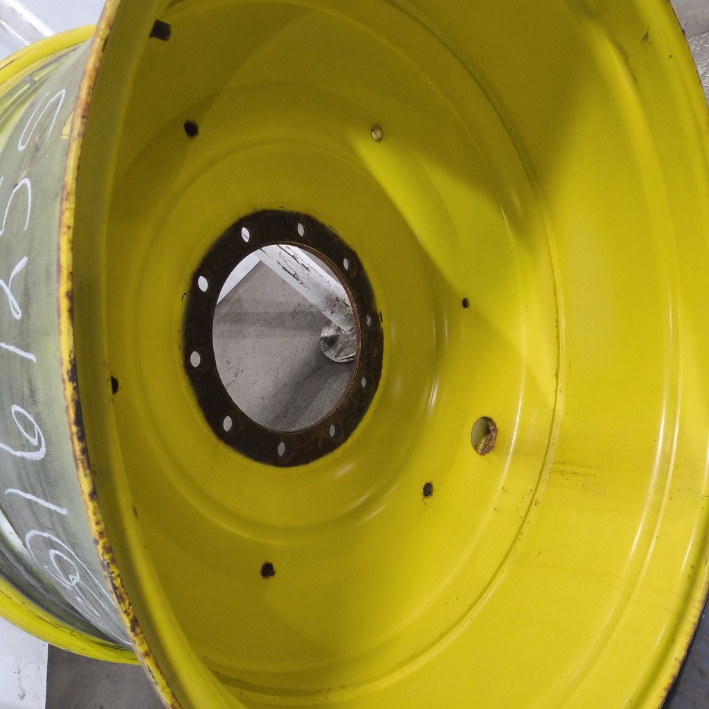 23"W x 38"D, John Deere Yellow 10-Hole Formed Plate , -5.88" Offset