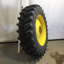 480/80R42 Firestone Radial Deep Tread 23 R-1W on John Deere Yellow 10-Hole Formed Plate W/Weight Holes 75%