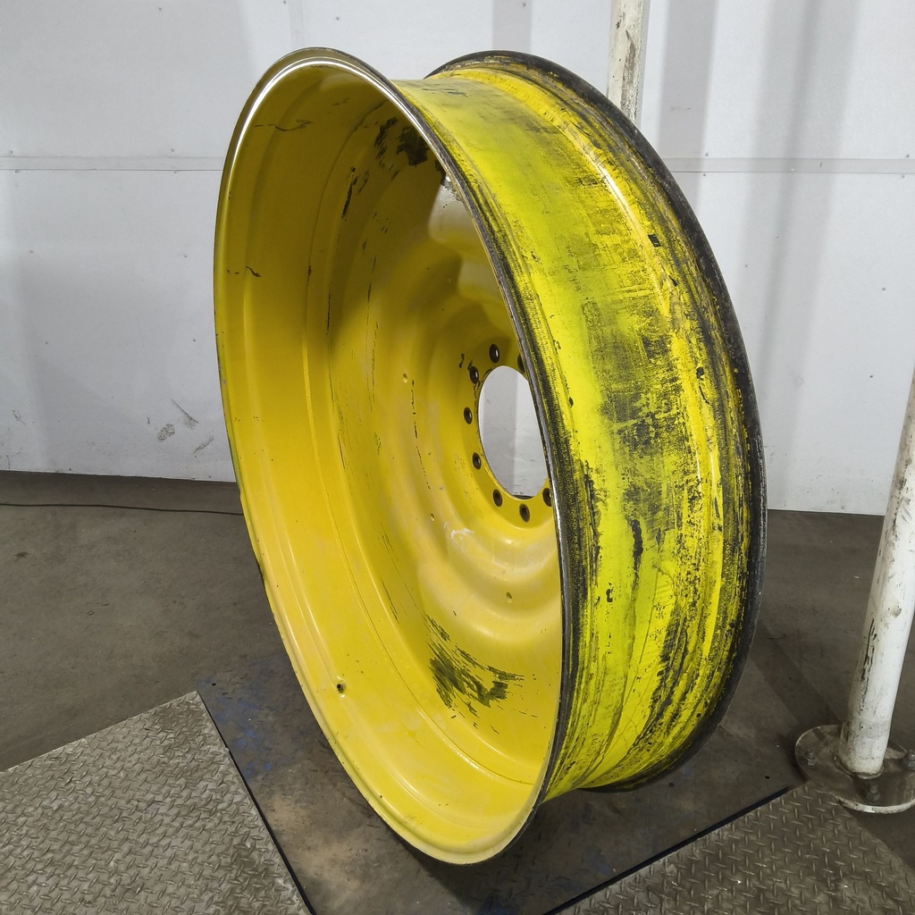 12"W x 54"D, John Deere Yellow 10-Hole Formed Plate , -9.25" Offset