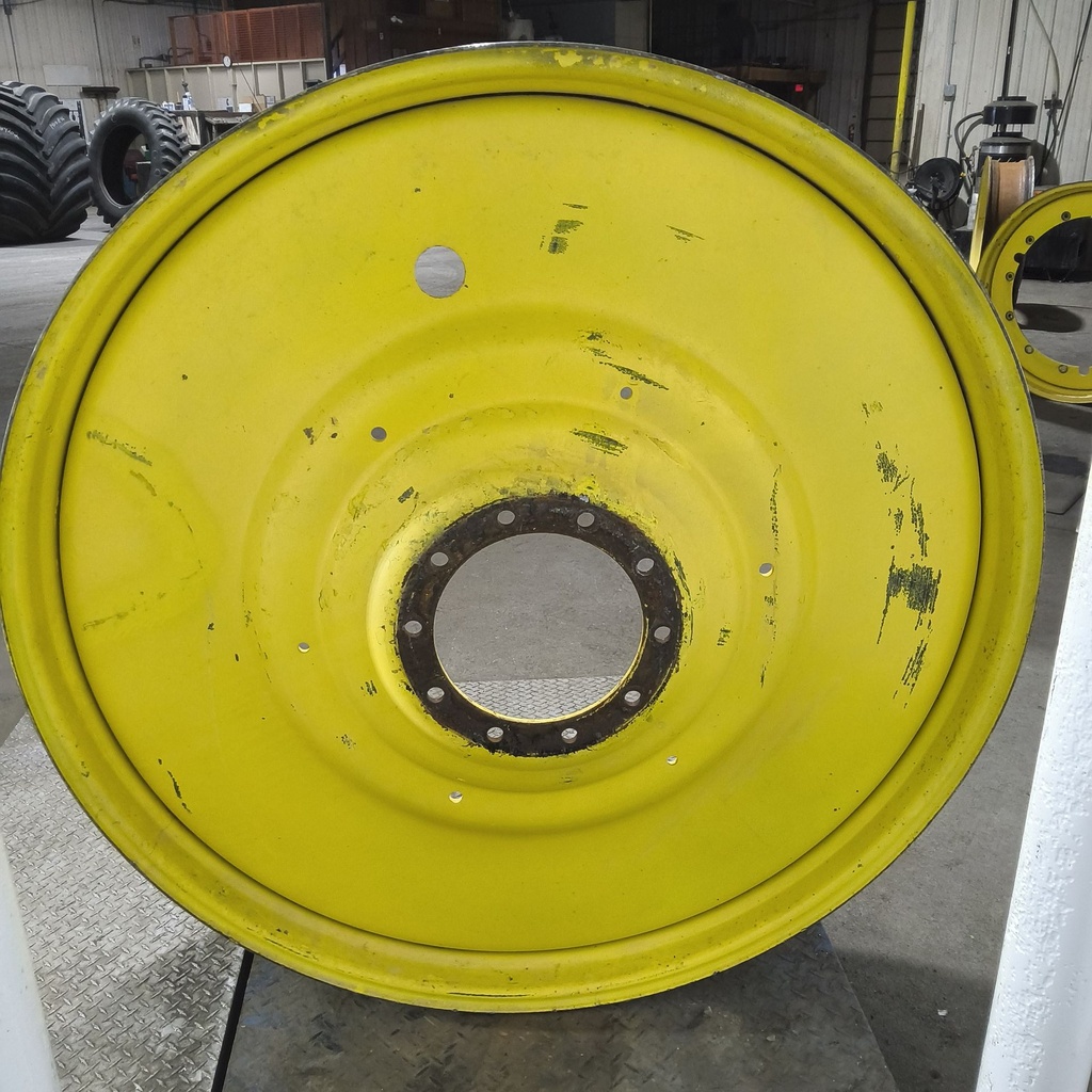 12"W x 54"D, John Deere Yellow 10-Hole Formed Plate , -9.25" Offset