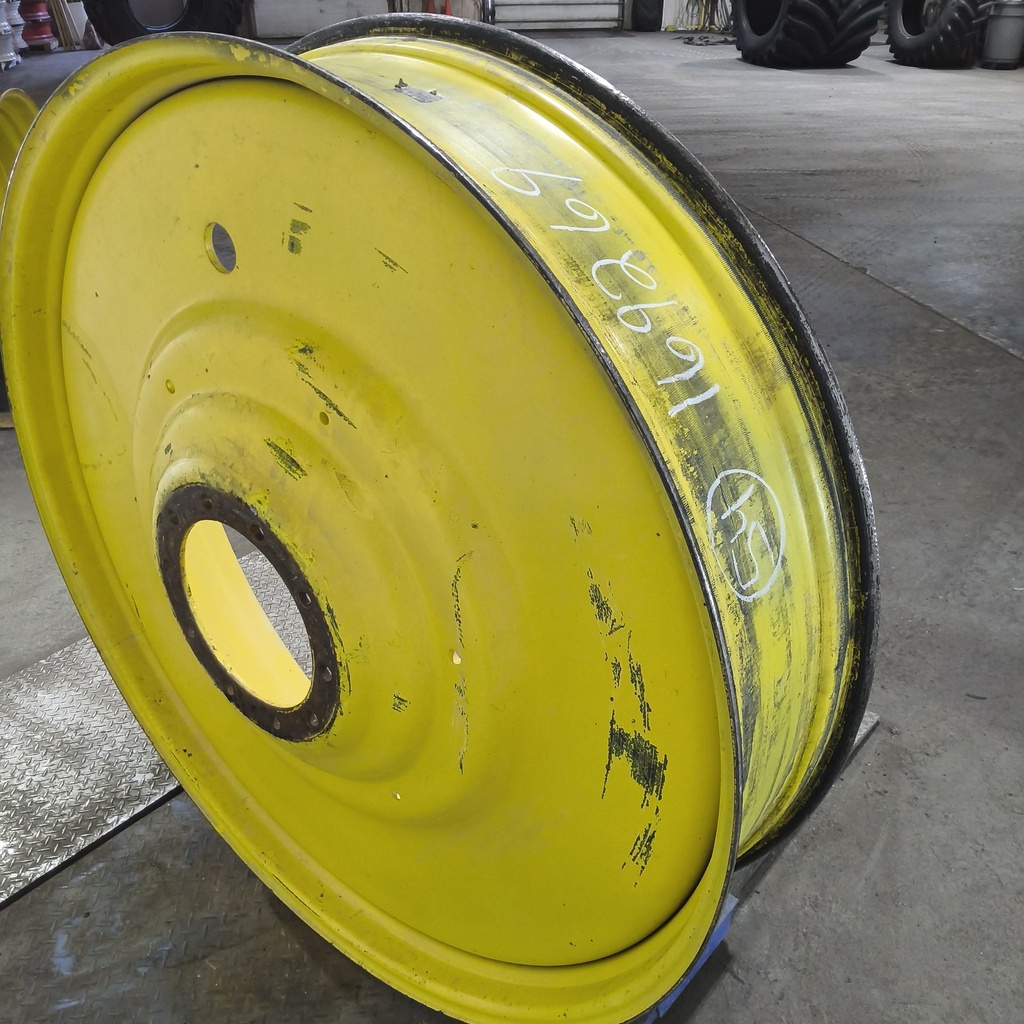 12"W x 54"D, John Deere Yellow 10-Hole Formed Plate , -9.25" Offset