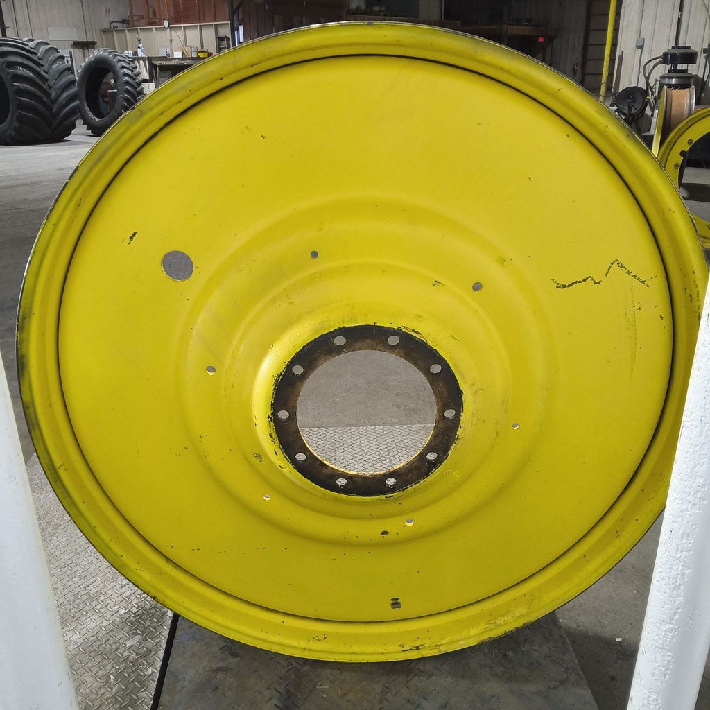 12"W x 54"D, John Deere Yellow 10-Hole Formed Plate , -9.25" Offset