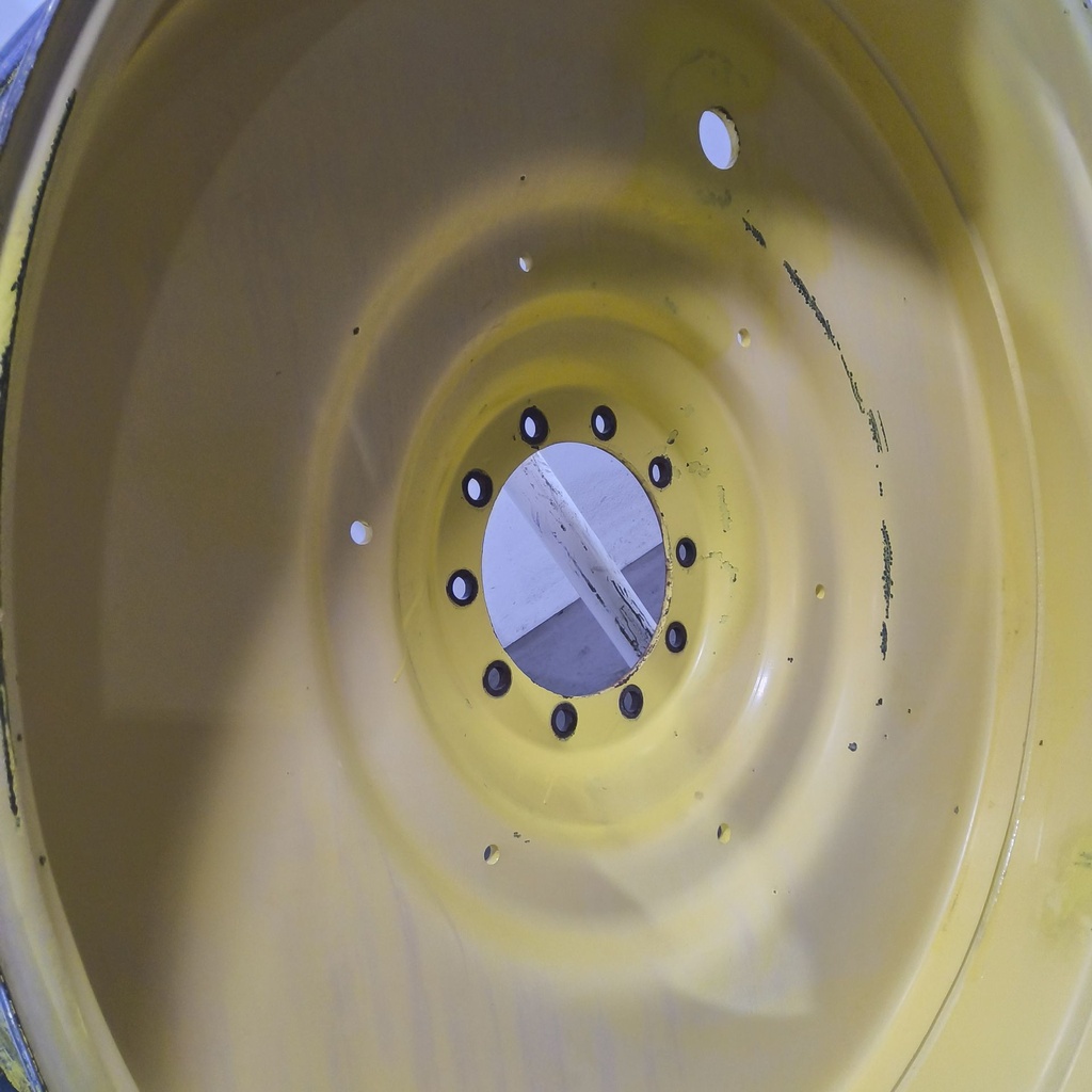 12"W x 54"D, John Deere Yellow 10-Hole Formed Plate , -9.25" Offset