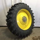 480/80R42 Firestone Radial Deep Tread 23 R-1W on John Deere Yellow 10-Hole Formed Plate W/Weight Holes 75%
