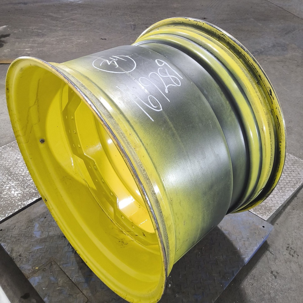 23"W x 34"D, John Deere Yellow 12-Hole Waffle Wheel (Groups of 3 bolts)