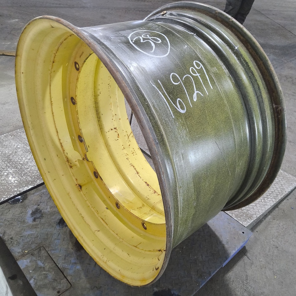 23"W x 38"D, John Deere Yellow 12-Hole Stub Disc , -3.44" Offset