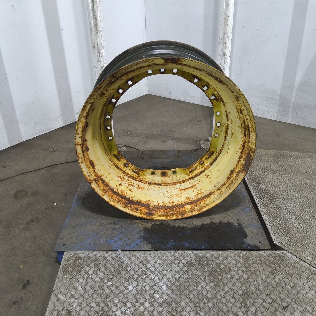 15"W x 30"D, John Deere Yellow 12-Hole Waffle Wheel (Groups of 3 bolts)