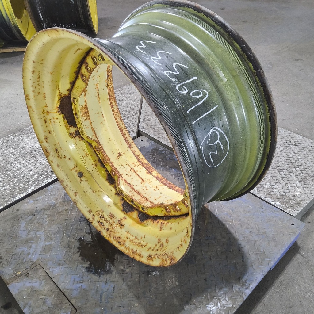 15"W x 30"D, John Deere Yellow 12-Hole Waffle Wheel (Groups of 3 bolts)