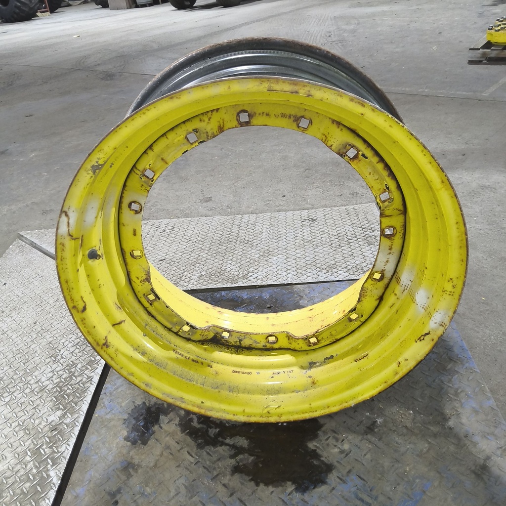 15"W x 30"D, John Deere Yellow 8-Hole Waffle Wheel (Groups of 2 Bolts)