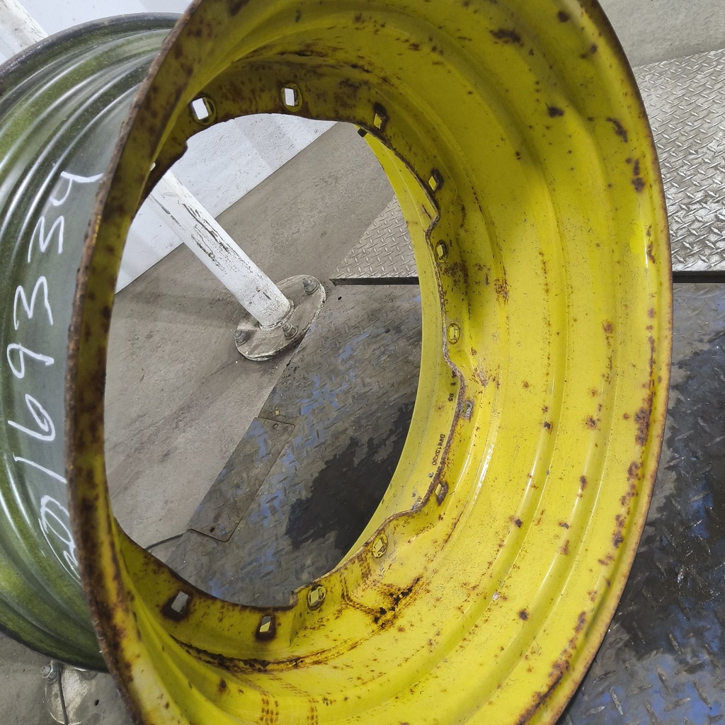 15"W x 30"D, John Deere Yellow 8-Hole Waffle Wheel (Groups of 2 Bolts)