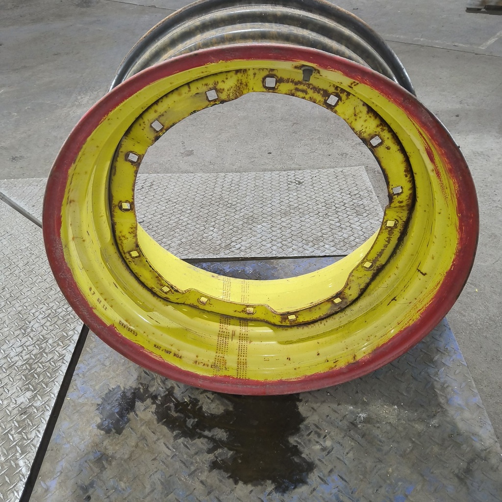 15"W x 30"D, John Deere Yellow 8-Hole Waffle Wheel (Groups of 2 Bolts)