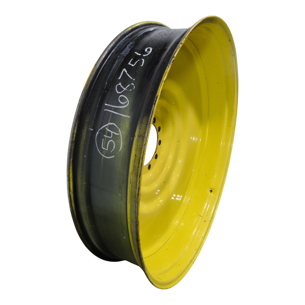 12"W x 54"D, John Deere Yellow 10-Hole Formed Plate , -9.25" Offset