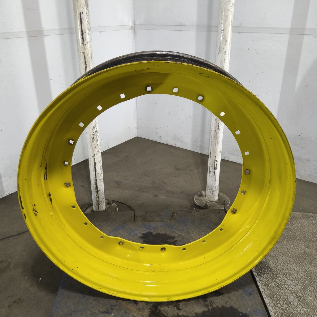10"W x 42"D, John Deere Yellow 12-Hole Waffle Wheel (Groups of 3 bolts) , 5.75" Offset