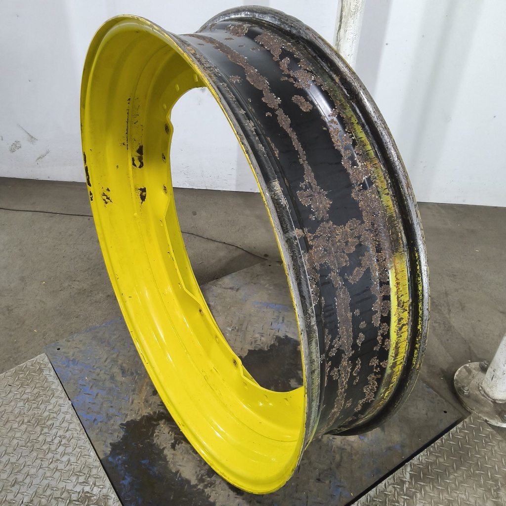 10"W x 42"D, John Deere Yellow 12-Hole Waffle Wheel (Groups of 3 bolts) , 5.75" Offset