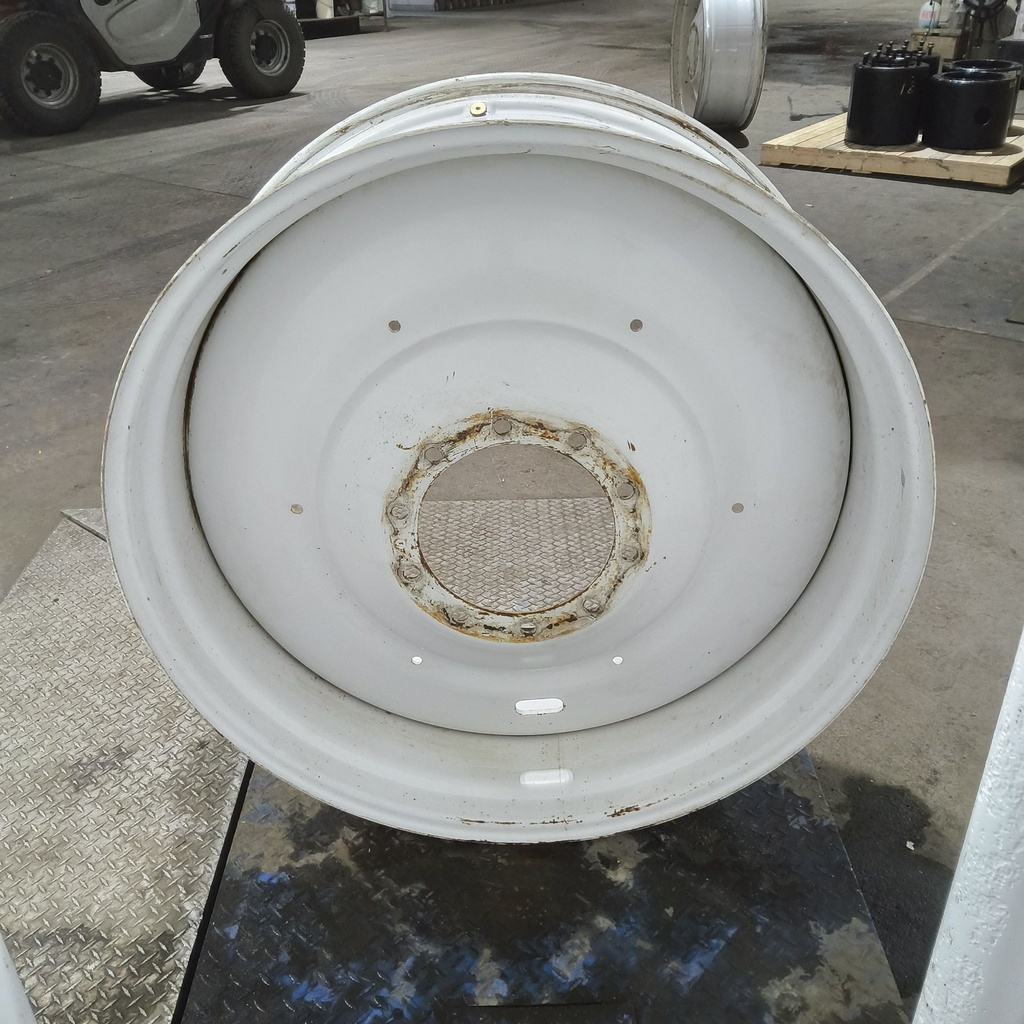 16"W x 42"D, Ford / New Holland White 10-Hole Formed Plate , -6.81" Offset