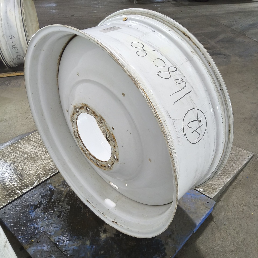 16"W x 42"D, Ford / New Holland White 10-Hole Formed Plate , -6.81" Offset