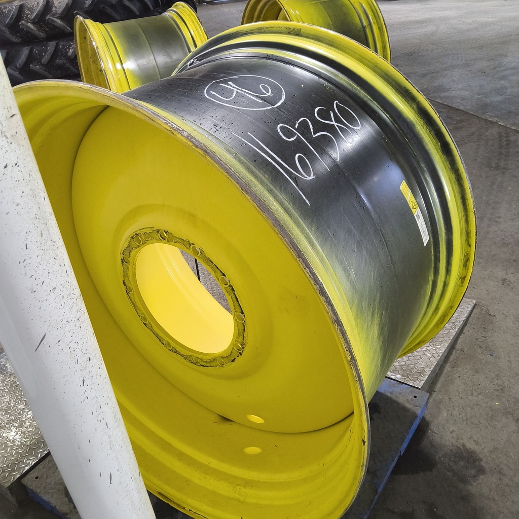 28"W x 46"D, John Deere Yellow 12-Hole Formed Plate Sprayer , -7.38" Offset