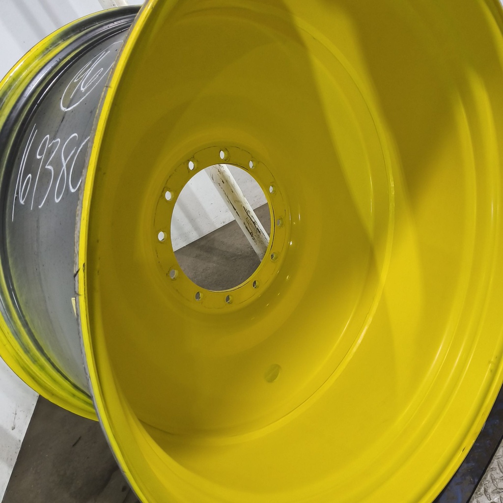 28"W x 46"D, John Deere Yellow 12-Hole Formed Plate Sprayer , -7.38" Offset