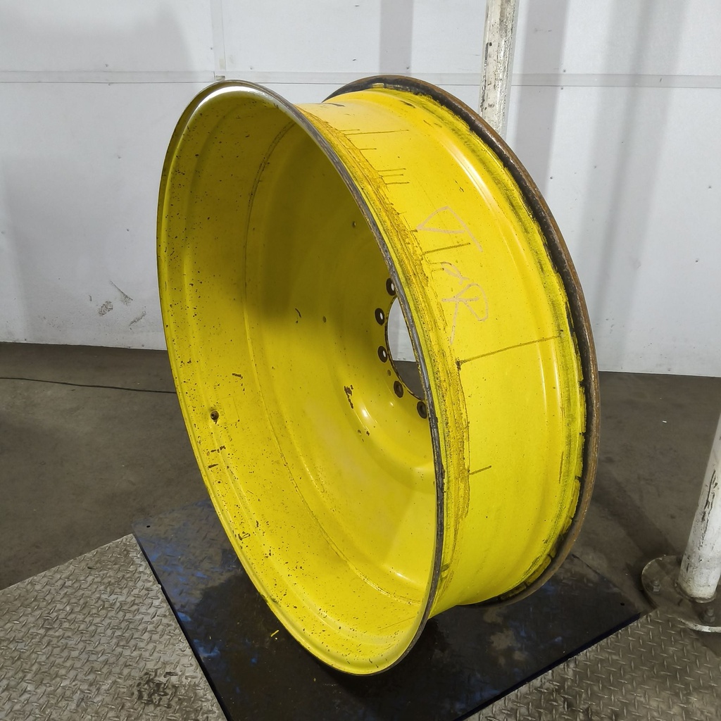 12"W x 46"D, John Deere Yellow 10-Hole Formed Plate , -10.62" Offset