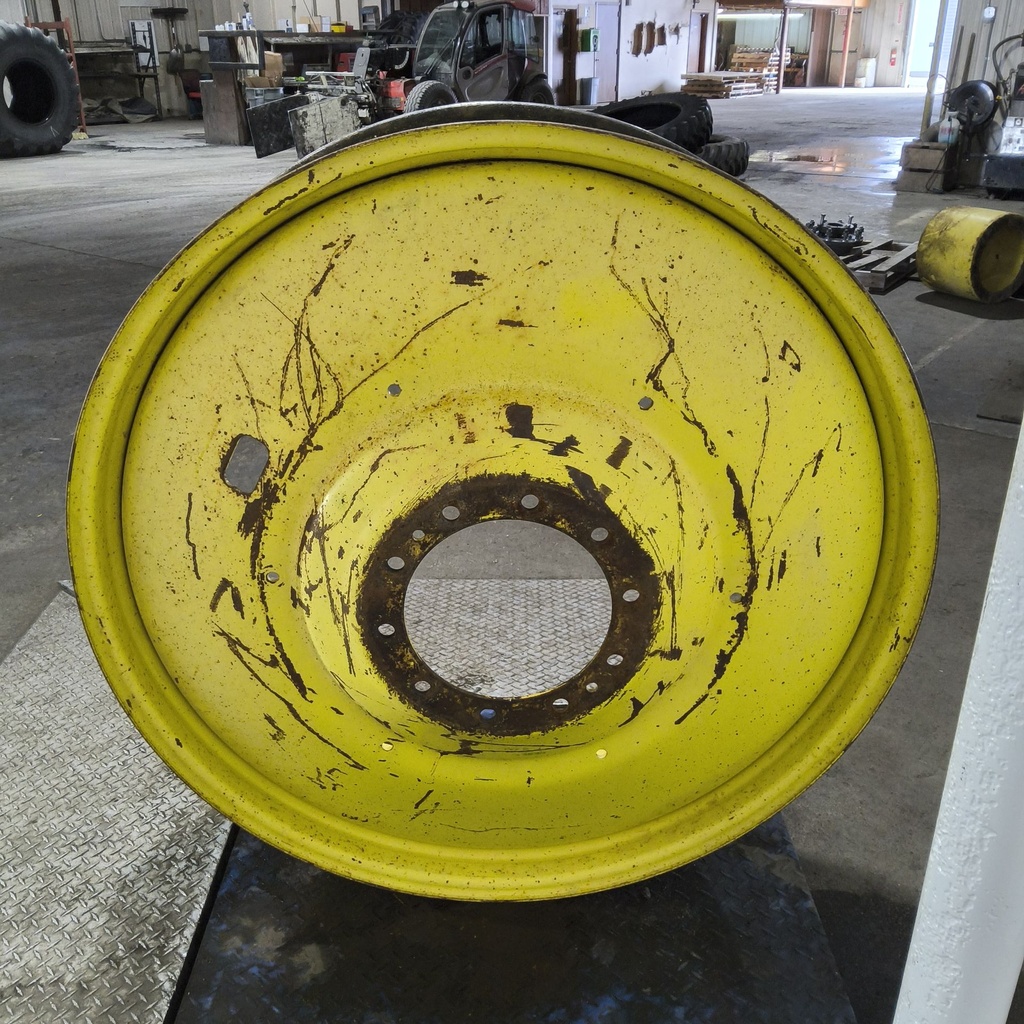 12"W x 46"D, John Deere Yellow 10-Hole Formed Plate , -10.62" Offset